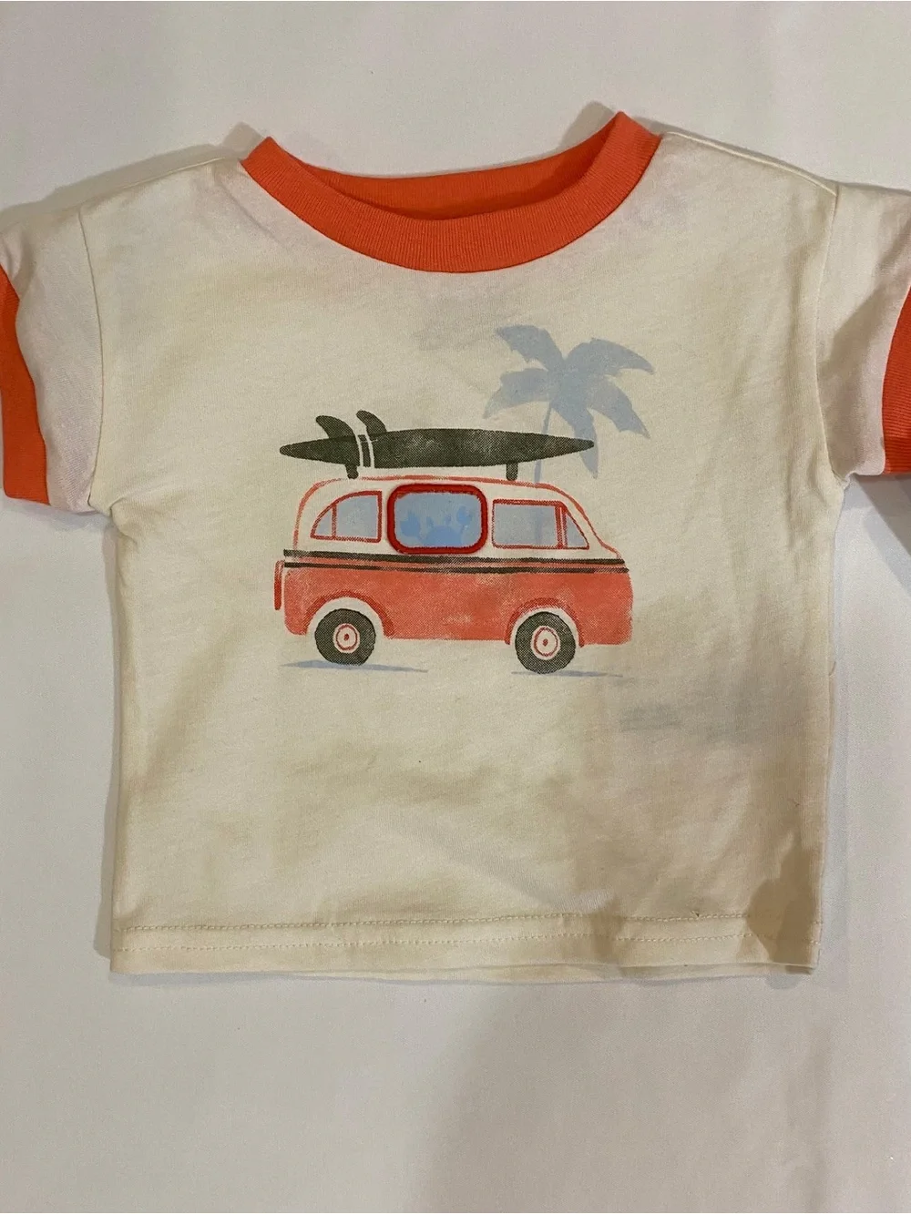 Carter's Coral-Trim Surf Graphic Tee & Printed Bodysuit Set